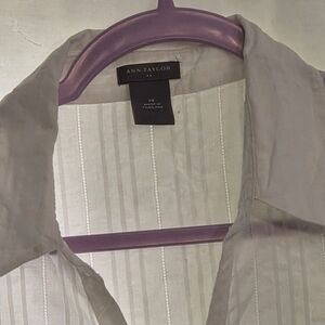 Ann Taylor Ivory Blouse with Stripe Accents